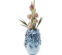 Kare Design florero decorativo Mariposas azul claro, florero de cerámica para plantas artificiales, motivo mariposa, florero de mesa, florero decorativo, florero para salón, accesorio, 35 cm (h)