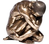 KARE Design Hombre Desnudo Abrazo Bronce, Figura escultural, decoración de salón o Dormitorio, 54x35x45cm (A/A/P)