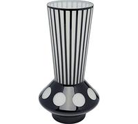 Kare Design Jarrón Brillar, Negro/Blanco, Vidrio Satinado, Decorativo, Adorno de Hogar, Sala y Comedor, Vaso para Flores, Jarrón de Mesa, Moderno, Altura 40 cm