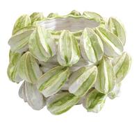 Kare Design Jarrón Carambola, Verde, Gres Porcelánico Lacado, Hecho a Mano, Pequeño, Jarrón Decorativo, Sala y Comedor, Vaso para Flores, Altura 23 cm