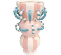 Kare Design - Jarrón Decorativo con Mango de arlequín, Rosa, 49 cm, Hecho a Mano, jarrón de Mesa, Porcelana, Colorido, Sala de Estar