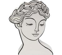 Kare Design jarrón Favola Lady, Blanco/Negro, jarrón Decorativo florero, dolomita, parcialmente Hecho a Mano, 26x21x7 cm (h/w/d)