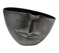 Kare Design Jarrón Half Face, Antrhazite, jarrón Decorativo, jarrón para Flores, Aluminio, 31x22x11 cm (A/A/P)