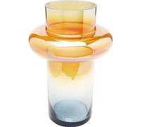 Kare Jarrón de diseño Phenom Anillo Multi, Naranja/Azul, jarrón Decorativo, Recipiente para Flores, jarrón de Mesa, 30 cm