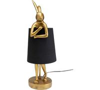 Kare Design Lámpara de Mesa Animal Rabbit, Dorado,Negro, Lámpara de Conejo, Motivo de Animal, Altura 50cm, Dormitorio y Sala de Estar, sin Bombilla Incluida