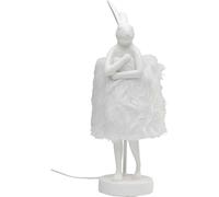 Kare Design Lámpara de Mesa Animal Rabbit, Pelo Blanco,Plata, Lámpara de Conejo, Motivo de Animal, Altura 50cm, Dormitorio y Sala de Estar, sin Bombilla Incluida