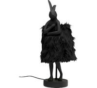 Kare Design Lámpara de Mesa Animal Rabbit, Pelo Negro, Dorado, Lámpara de Conejo, Motivo de Animal, Altura 50cm, Dormitorio y Sala de Estar, sin Bombilla Incluida