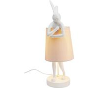Kare Design Lámpara de Mesa Animal Rabbit, Rosa,Blanco, Lámpara de Conejo, Motivo de Animal, Altura 50cm, Dormitorio y Sala de Estar, sin Bombilla Incluida