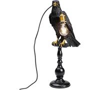 Kare Design Lámpara de Mesa Animal Sitting Crow, Negro, Motivo de Cuervo, Altura 61cm, Luz Decorativa, Decoración para Dormitorio y Sala de Estar, sin Bombilla Incluida