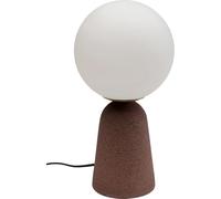 Kare Design Lámpara de Mesa Bollie, Rojo, Base de Hormigón, Vidrio, Escandinava, Moderna, Altura 33cm, Luz Decorativa, Decoración para Dormitorio y Sala de Estar, sin Bombilla Incluida