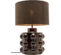 Kare Design Lámpara de Mesa Calamaro, Marrón, Porcelana, Redonda, Moderna, Altura 58cm, Luz Decorativa, Decoración para Dormitorio y Sala de Estar, sin Bombilla Incluida