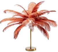 Kare Design Lámpara de Mesa Feather Palm Rusty, Rojo, Motivo de Palmera, Plumas, Luz Decorativa, Decoración para Dormitorio y Sala de Estar, sin Bombilla Incluida, 60x50x50 cm (AxAxP)