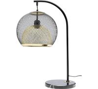 Kare Design Lámpara de Mesa Grato, Negro, Metal, Base de Mármol, Moderna, Altura 62cm, Luz Decorativa, Decoración para Dormitorio y Sala de Estar, sin Bombilla Incluida