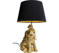 Kare Design Lámpara de Mesa Happy Elefante, Dorado, Motivo de Elefante, Moderna, Altura 48cm, Luz Decorativa, Decoración para Dormitorio y Sala de Estar, sin Bombilla Incluida
