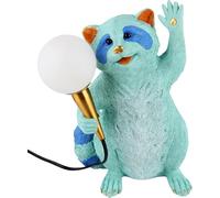 Kare Design Lámpara de Mesa Raccoon, Azul, Motivo de Mapache, Moderna, Altura 31cm, Luz Decorativa, Decoración para Dormitorio y Sala de Estar, sin Bombilla Incluida