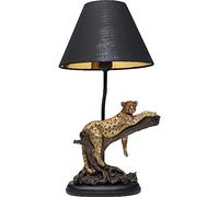 Kare Design Lámpara de Mesa Relax Leopard, Negro/Dorado, Motivo de Leopardo, Moderna, Altura 50cm, Luz Decorativa, Decoración para Dormitorio y Sala de Estar, sin Bombilla Incluida