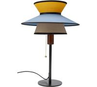 Kare Design Lámpara de Mesa Riva, Azul, Amarillo, Metal, Moderna, Retro, Altura 49cm, Luz Decorativa, Decoración para Dormitorio y Sala de Estar, sin Bombilla Incluida