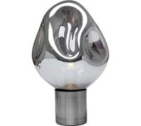 Kare Design Lámpara de Mesa Supernova Smoky, Plata, Negro, Vidrio y Acero, Moderna, Altura 38cm, Luz Decorativa, Decoración para Dormitorio y Sala de Estar, sin Bombilla Incluida