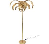 Kare Design Lámpara de pie de acero dorado con hoja de palma de altura 170c