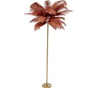 Kare Design Lámpara de Pie Feather Palm Rusty, Rojo, Plumas, Lámpara Decorativa, Iluminación Ambiente para Salón y Dormitorio, sin Bombilla Incluida, Altura 165 cm