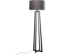 Kare Design Lámpara de Pie Timon, Negro, Acero, Seda, Iluminación Moderna para Oficina y Salón, Lámpara para Dormitorio, sin Bombilla Incluida, Altura 160 cm