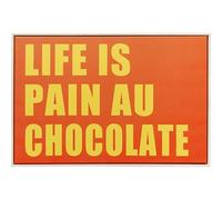 Kare Design Lienzo Pain Au Chocolate, Naranja y Amarillo, 60x40 cm, Rectangular, Bastidor, Frase Decorativa, Arte de Pared