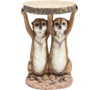 Kare Design Mesa auxiliar Suricata Marrón, 33cm diámetro, mesa de centro, motivo suricata, salón, mesa auxiliar sofa, mesita de noche, 52x35x33 cm