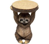 Kare Design Mesa Auxiliar Animal Sloth, marrón, 22 cm de diámetro, diseño de Perezoso, diseño de Animales, Mesa de salón, Mesa de café, mesita de Noche, mesita de Cama