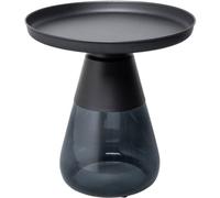Kare Design Mesa Auxiliar Bottiglia Smoke, Negro, Vidrio Tintado, Acero, Redonda Diametro 50cm, Moderno, Mesa de Centro, Mesita de Noche, Decorativa, Decoración para Salón