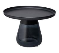 Kare Design Mesa Auxiliar Bottiglia Smoke, Negro, Vidrio Tintado, Acero, Redonda Diametro 60cm, Moderno, Mesa de Centro, Mesita de Noche, Decorativa, Decoración para Salón