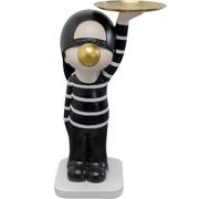 Kare Design Mesa Auxiliar Bubble Boy, Negro y Blanco, Dorado, Redonda Diametro 42cm, Moderno, Retro, Mesa de Centro, Mesita de Noche, Decorativa, Decoración para Salón