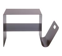 Kare Design Mesa Auxiliar Lounge News, Gris, 65x37x42 cm, Diseno Minimalista, revistero, Acero, Estilo Industrial, Moderno, salón