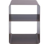 Kare Design Mesa Auxiliar Lounge S, Gris, 38x33x53 cm, Diseno Minimalista, mesita de Noche, Acero, Estilo Industrial, Moderno, salón, Dormitorio