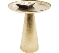 Kare Design Mesa Auxiliar Plateau Uno, Dorada, Redonda, 45 cm de diámetro, Mesa de Centro, Mesa de salón, mesilla de Noche, Mesa de sofá, Aluminio, 53 x 45 x 45 cm (h/w/d)
