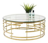 Kare Design Mesa de café, doraro/vidro, para Sala de Estar, Sala de Espera, Estilo modero Elegante, 100x100x40 cm