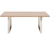 Kare Design Mesa de comedor 6 personas en acacia biselada y acero cromado L160