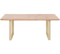 Kare Design Mesa de comedor 6 personas en acacia biselada y acero latonado L160