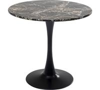 Kare Design Mesa de comedor mdf negro tapa efecto mármol ø80 cm
