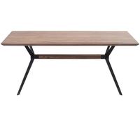 Kare Design Mesa de comedor para 10 personas en nogal macizo y acero L220