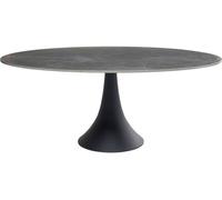 Kare Design Mesa de comedor para 6 personas en aluminio negro y gres l180