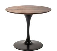 Kare Design Mesa de comedor redonda para 6 personas de nogal y negro ø120cm