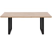 Kare Design Mesa madera de acacia tablero color claro y patas acero negro 160x80cm