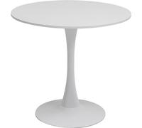 Kare Design Mesa Schickeria, Blanca, 2-4 personas, D80cm, Estilo elegante, Redonda, Fácil de cuidar, de cocina pequeña, Minimalista, Comedor, Robusta base de acero, 74x80x80 cm (AxAxF)