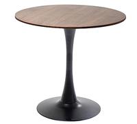 Kare Mesa Schickeria Negro Mesas, Madera de ingeniería Metal, Nogal Marrón, Ø80