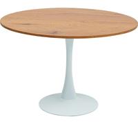 Kare Design Mesa schickeria roble blanco ø110cm