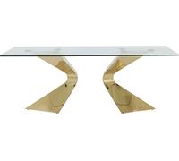Kare Design Mesa vidrio y patas doradas 200x100cm