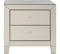 Kare Design cómoda Pechena Luxury, con espejo, mesita de noche con 2 cajones, dormitorio, elegantes tiradores de cristal, 50x49x41cm