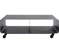 KARE Cómoda baja Lounge M Mobil gris 90x30cm, mueble tv rectangular 2 estantes, acero, estilo industrial, recubrimiento de polvo