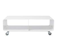 Kare Design Mueble de TV Lounge M Movil, blanco, con ruedas, 90x30 cm | mueble bajo, Mueble para television, acero recubierto de polvo, soporta hasta 25 kg, diseno moderno, para el salon