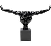 KARE Objeto De Decoración Athlet Negro Pequeño Fitness Estatua Diseño Hombre Escultura Deco Atleta, 29 x 43 x 15 cm, Fibra de Vidrio